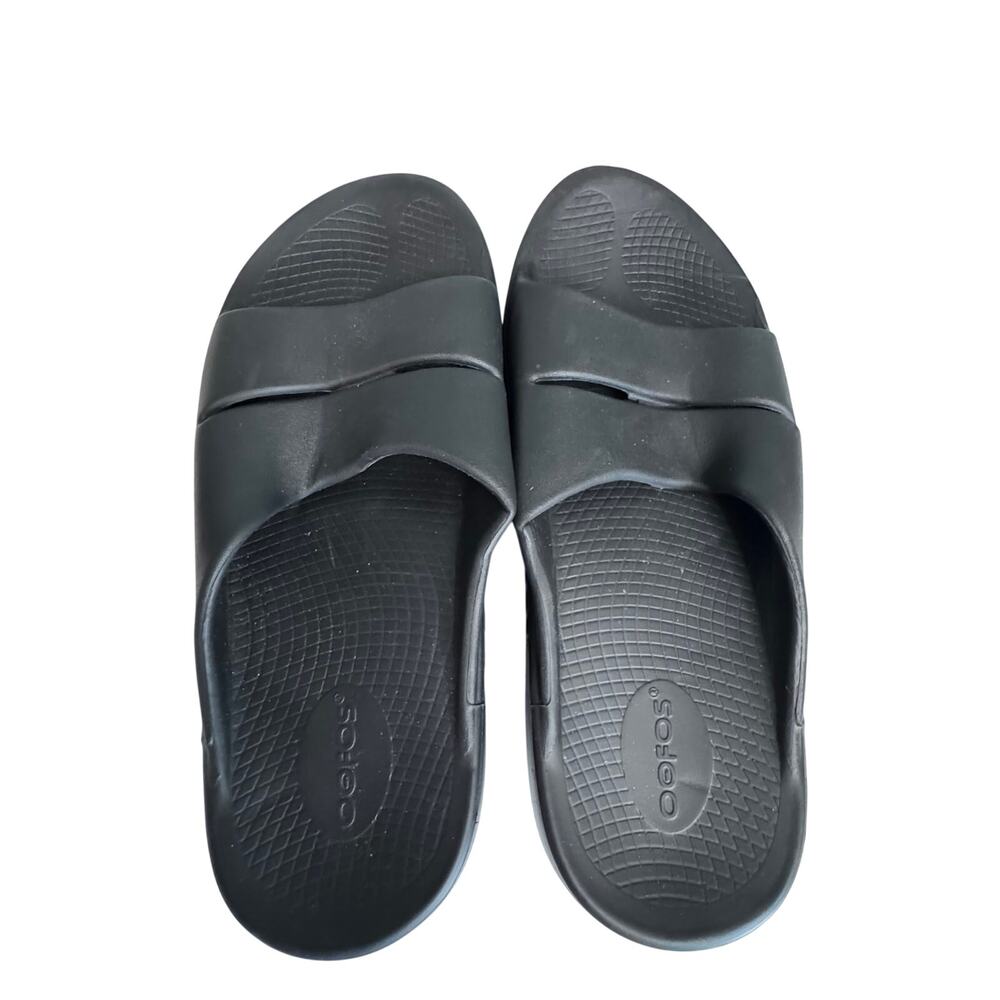 Oofos OOahh Black Recovery Slide Sandals Mens 8 Womens 11 EU 42 Slip On Orthotic